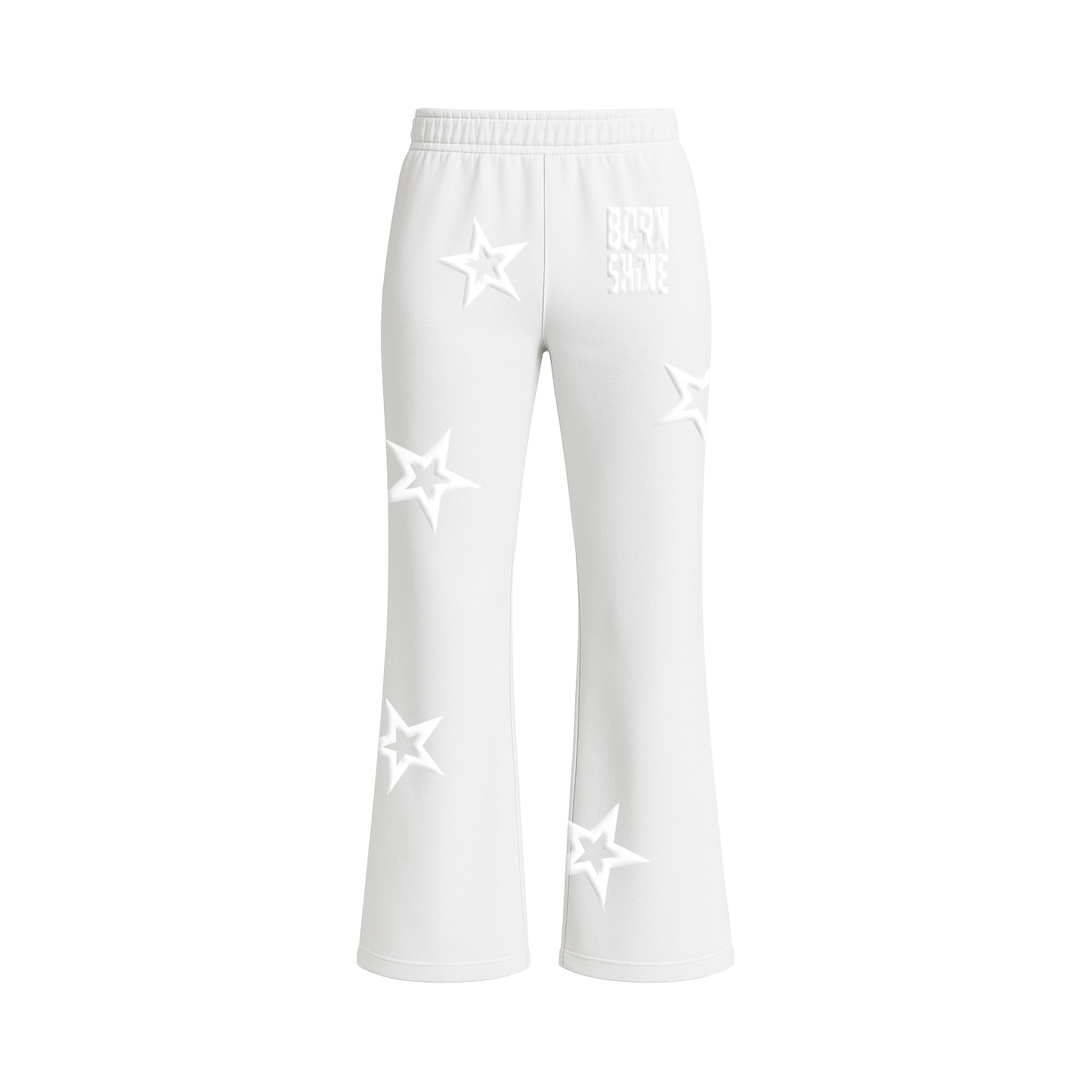 STAR FLARED SWEATPANTS - WHITE