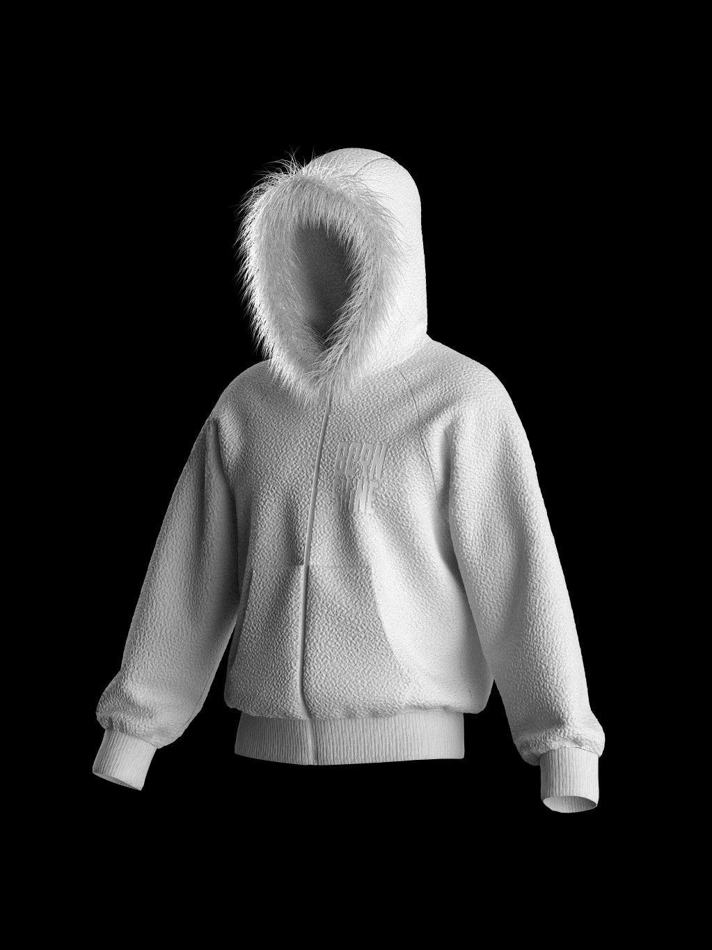 FUR HOODIE - WHITE